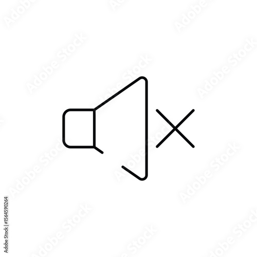 Mute icon design with white background stock illustration