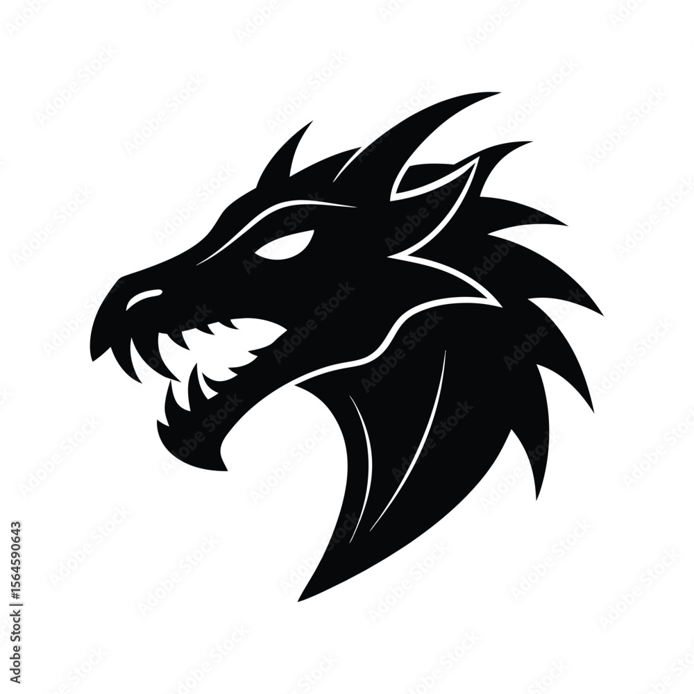 Obraz premium Aggressive Dragon Head Vector Illustrations