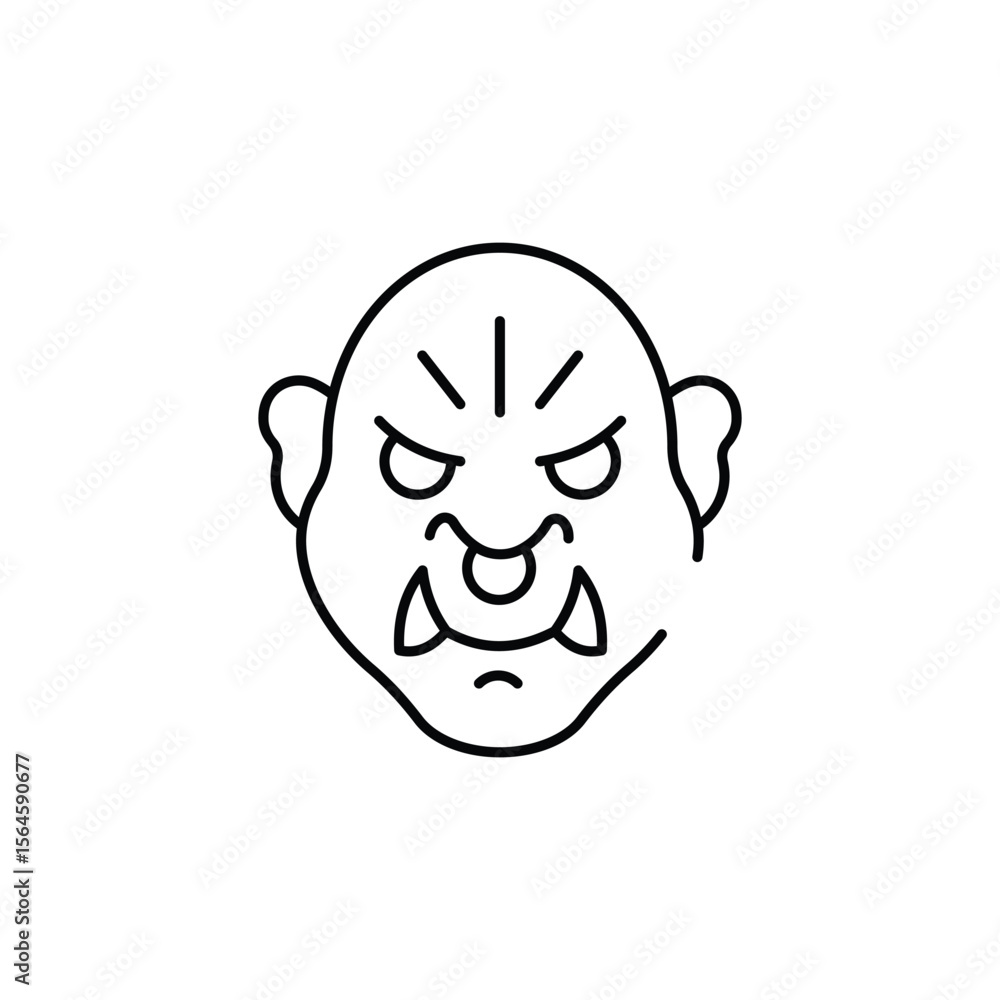 Fototapeta premium Ogre icon design with white background stock illustration