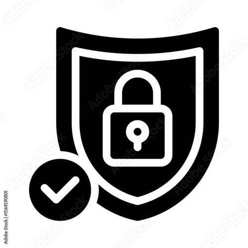 safe lock glyph icon