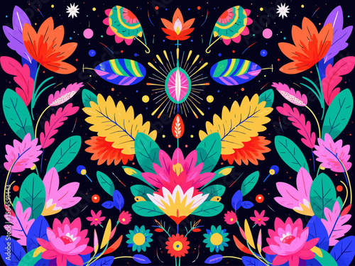  an immersive design of Amazonian plants with influences of sacred geometry and psychedelic plant medicine