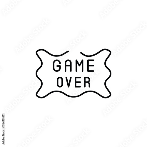 Game Over icon design with white background stock illustration