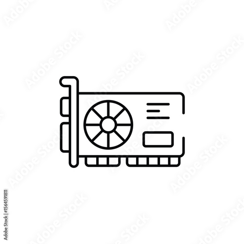 Gpu icon design with white background stock illustration