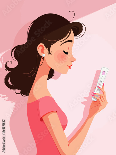  lady holding a pregnancy test kit on hand the result is positive with 2 lines showing on the kit 