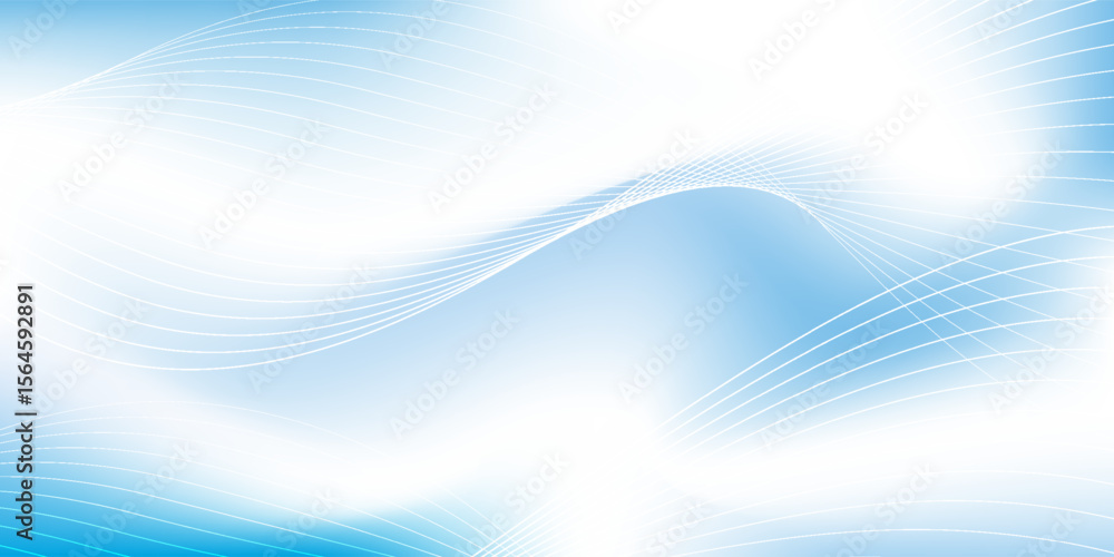 Fototapeta premium Beautiful clouds, abstract white and blue gradient background. with soft curved lines.