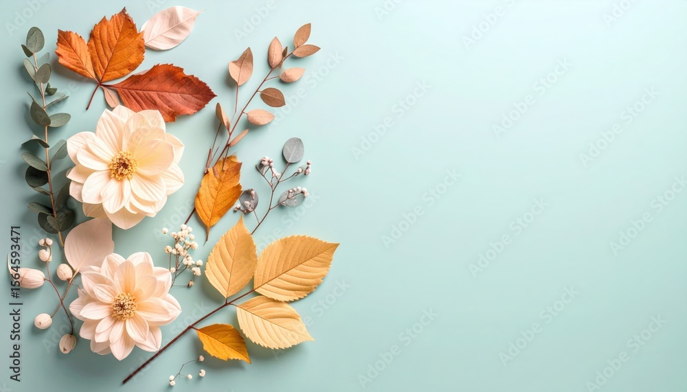 Obraz premium Autumn floral arrangement studio still life soft light close-up fall aesthetic