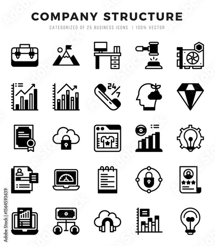 Company Structure web icons in Lineal Filled style.