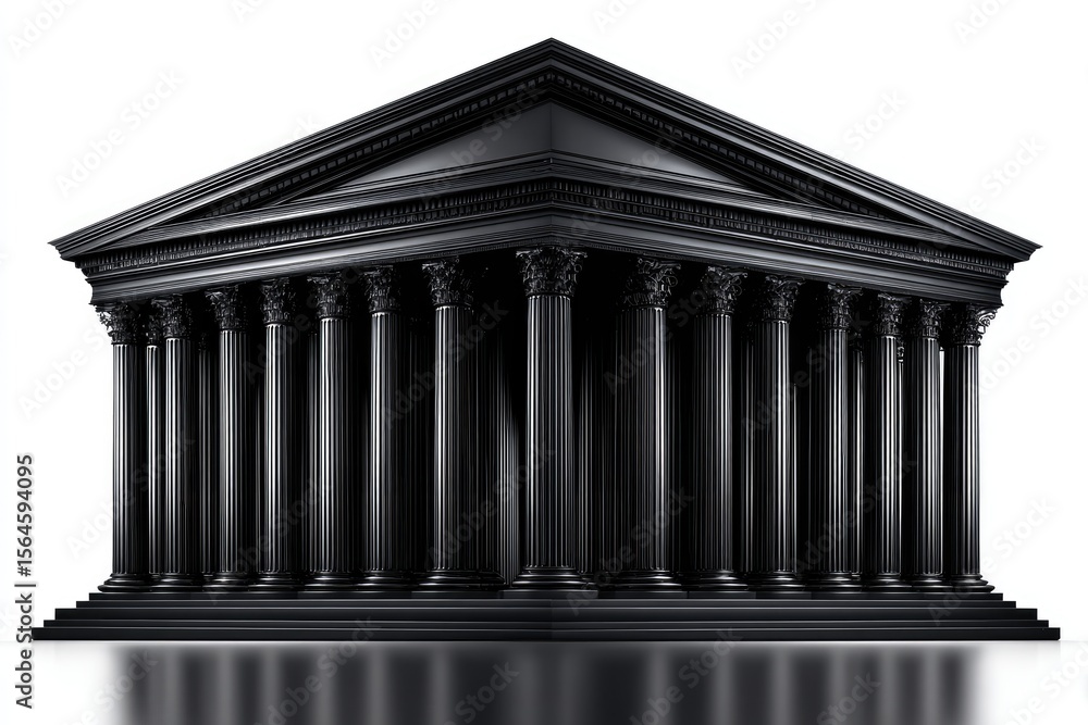 Fototapeta premium A dark, detailed classical architectural structure.