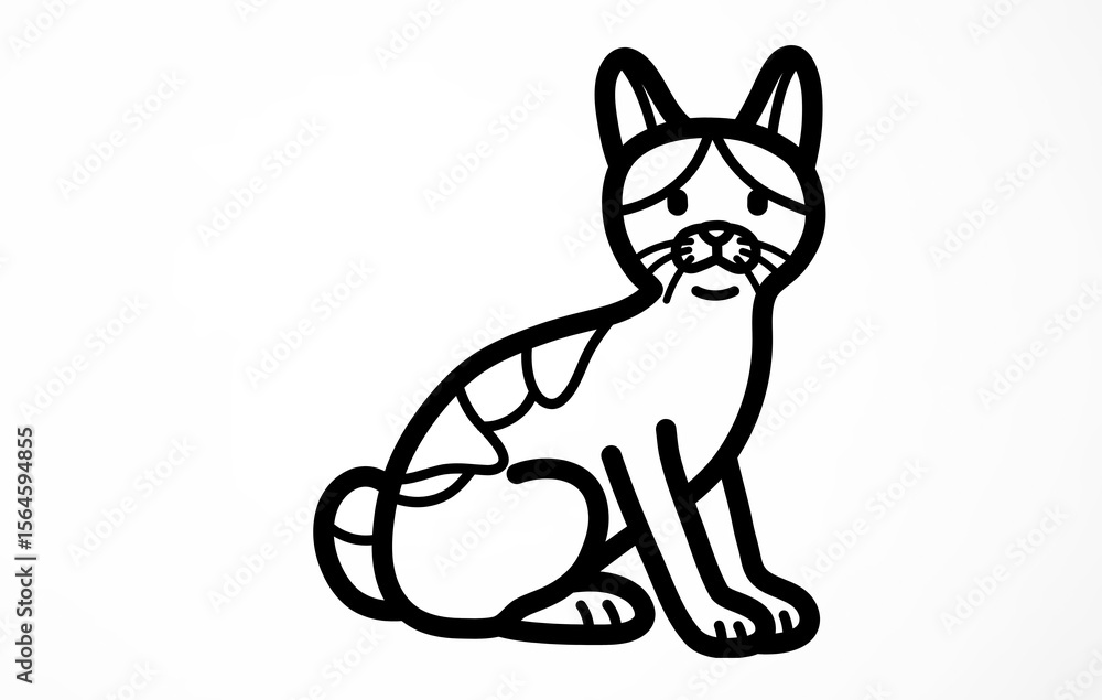 Fototapeta premium Bobtail Cats in Isolate Blue color Background – Domestic and Cute Pet Portraits 