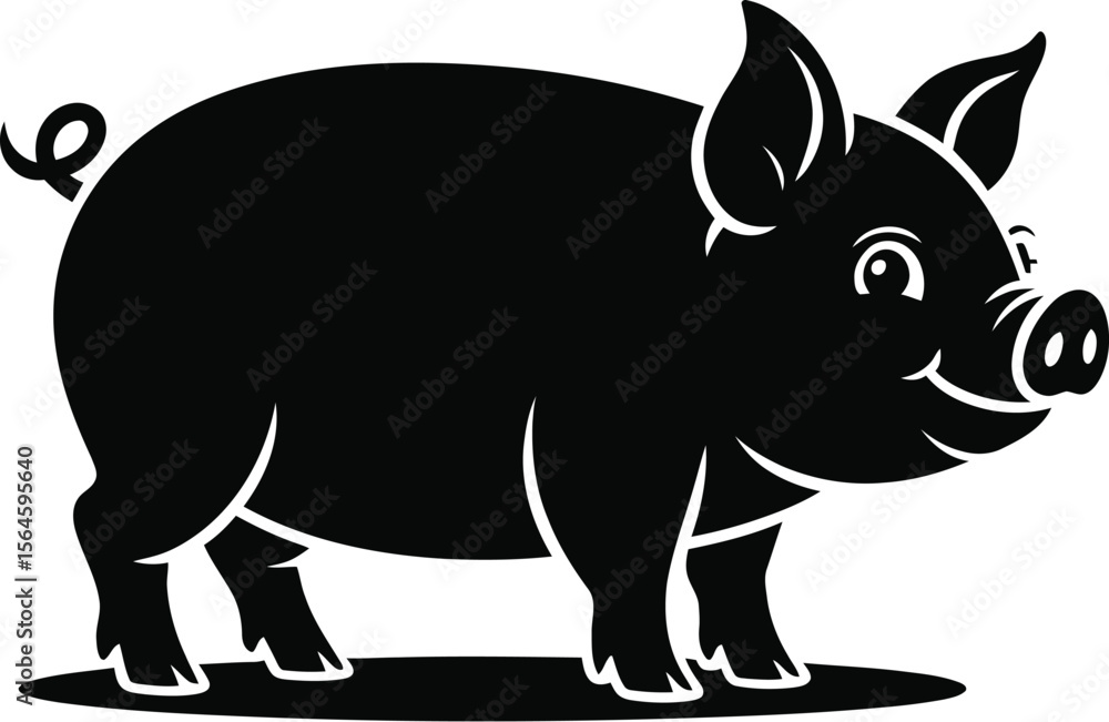 Obraz premium Vector black silhouette of a animals on a white background