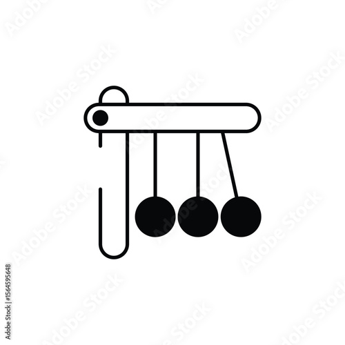 Newton Cradle icon design with white background stock illustration