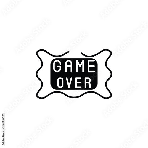 Game Over icon design with white background stock illustration