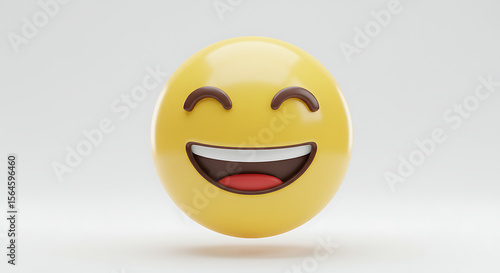 Wallpaper Mural Capturing joyful expression through a happy face emoji rendered in bright yellow, conveying laughter and positive feelings with a gleaming smile, ideal for social media and digital communication. Torontodigital.ca