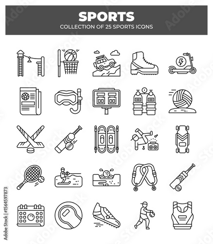 Collection of 25 Sports Icons. Ultimate Guide to Summer and Winter Sports