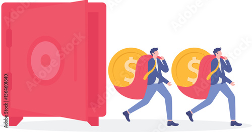 Passive income, easy money earning from investment or stock dividend and profit to be financial freedom concept.
