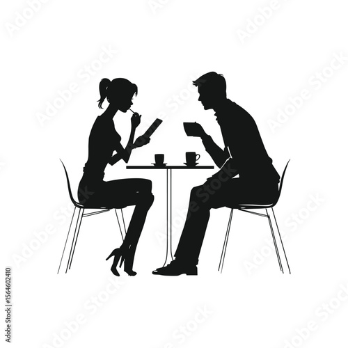 Interview Session Between Two People Silhouette