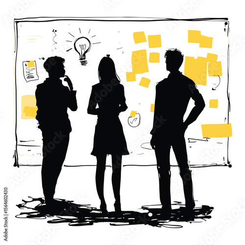 Business People Discussing in Front of Board