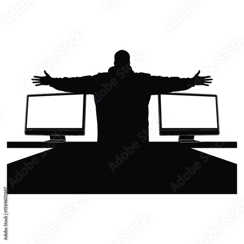 Business Leader Speaking from Podium Silhouette