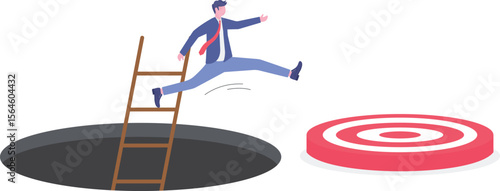 Effort and brave to solve business problem, get out of crisis or escape from trouble situation
