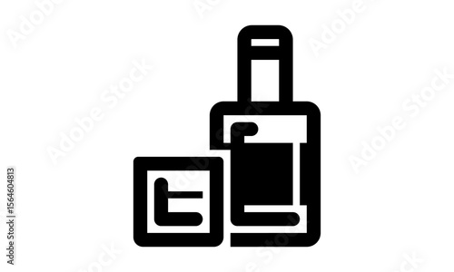 Bottle wine and glass icon vector image illustration