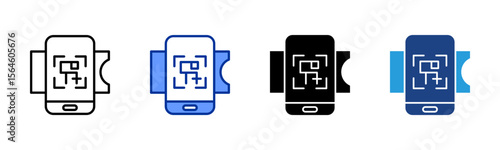 Scan Ticket icon sheet multiple style collection