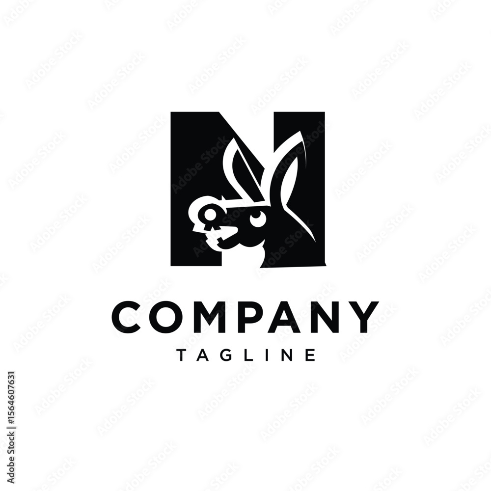 Letter N Crazy Donkey Logo Icon Letter N Crazy Donkey Logo Icon