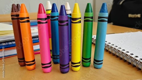 Wallpaper Mural Colorful crayons on desk Torontodigital.ca