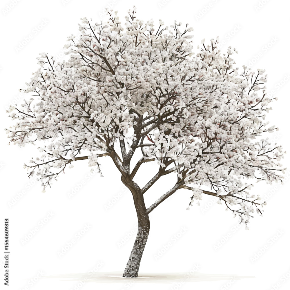 Obraz premium SnowDusted Flowering Tree Delicate Branches and Winter Bloom