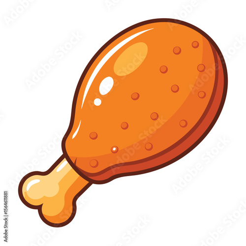A fried chicken drumstick, crispy and golden, on a clean white background, ideal for comfort food and fast meals