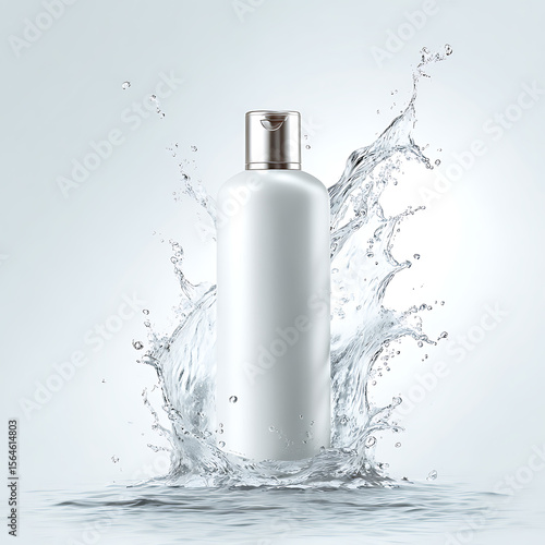 Realistic and detailed image of shampoo bottle on a pure white background. Ideal for use in e-commerce, advertising, and graphic design. 