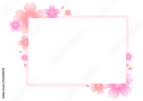Wallpaper Mural Cherry Blossom Frame Illustration Image (벚꽃 프레임 일러스트 이미지) Torontodigital.ca
