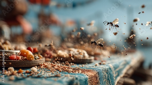 Vibrant Scene of Flying Ants Captured Close-Up in Natural Setting