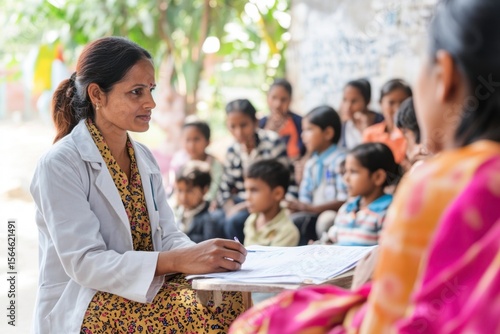 doctor give consultation to villagers