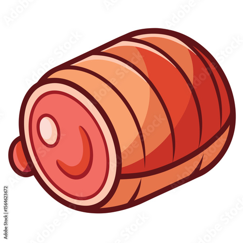 A pork loin, raw and ready for cooking, isolated on a white background, symbolizing fresh meat and meal preparation