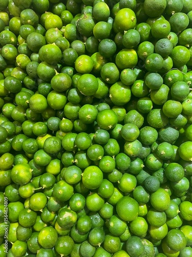 Close-up of a big lime in the basket at the market 