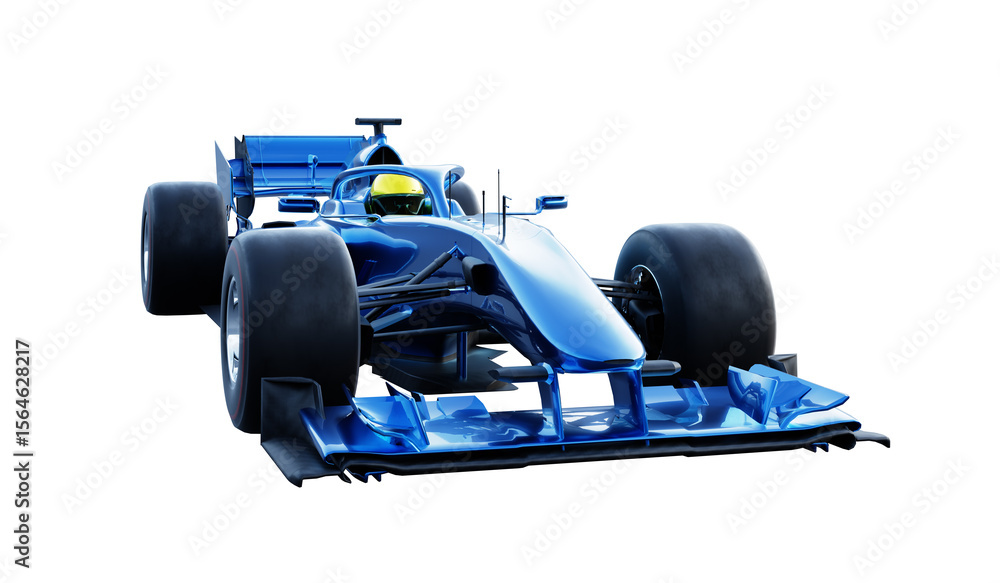 Fototapeta premium 3d rendering modern blue racing car isolated on white background