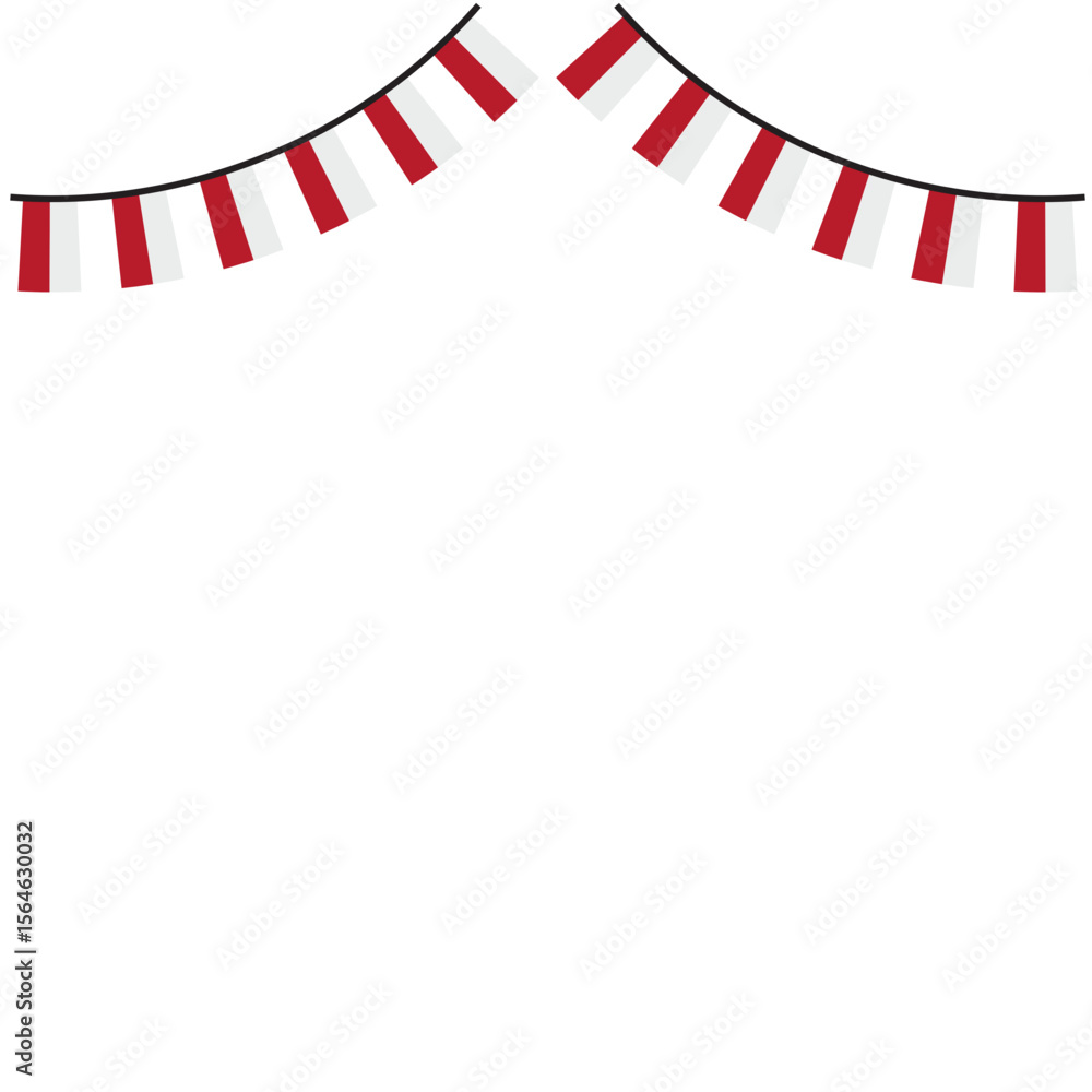 Obraz premium Indonesian Bunting Flag Decoration