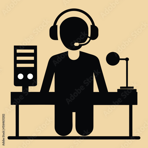 The Sound Engineer: An iconic visual representation of a sound engineer at work, meticulously focused on his equipment to shape the sonic landscape.