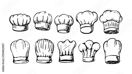 Chef hats collection vector illustration for culinary designs and cooking art