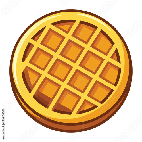 A waffle, golden brown and textured, on a clean white background, ideal for breakfast or dessert concepts