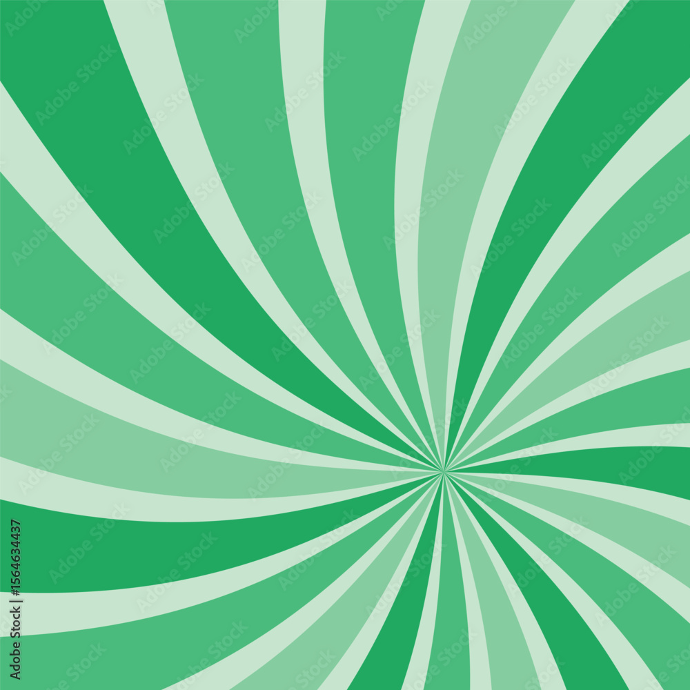 Abstract green sunburst background with swirling radial rays. Retro hypnotic vector pattern for graphic design and concentration concepts. Abstract green sunburst background with swirling radial rays. Retro hypnotic vector pattern for graphic design and concentration concepts.