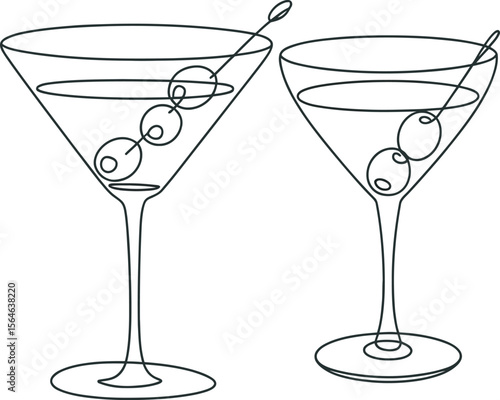 martini glass with olives