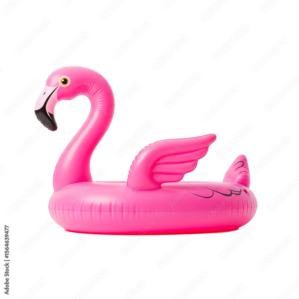 Playful Pink Flamingo Inflatable Pool Float Isolated on Transparent Background Playful Pink Flamingo Inflatable Pool Float Isolated on Transparent Background