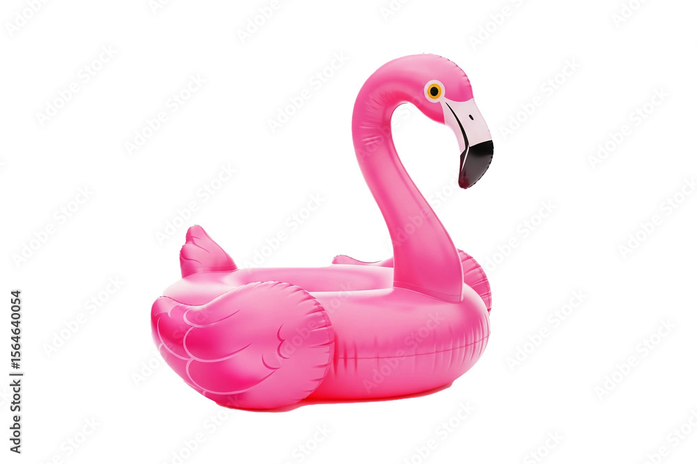 Playful Pink Flamingo Inflatable Pool Floatie Isolated on Transparent Background Playful Pink Flamingo Inflatable Pool Floatie Isolated on Transparent Background