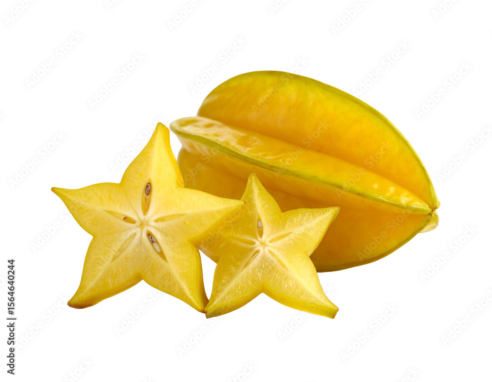 Fototapeta premium A starfruit isolated on transparent background