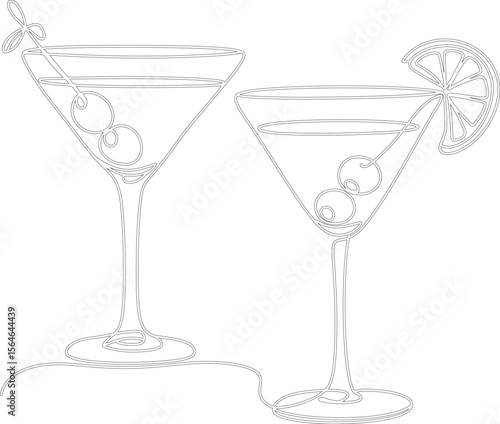 martini glass with olives