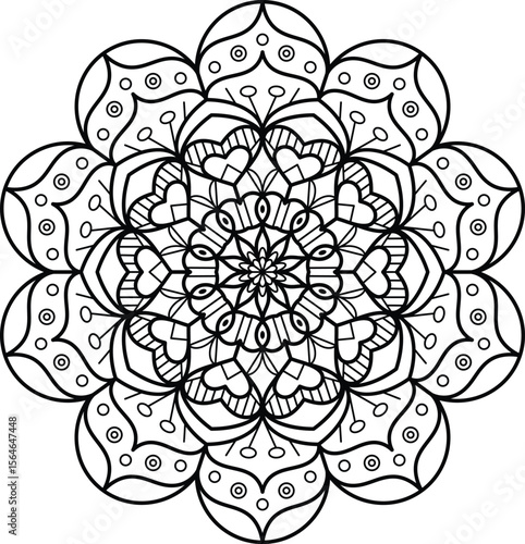 Harmonious Mandala Artwork for Meditation, Relaxation, and Creative Projects. Perfect for Graphic Design, Digital Art, Spiritual Practices, and Decorative Applications