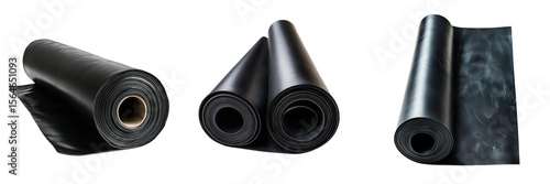 Set of EPDM rubber roofing material, isolated