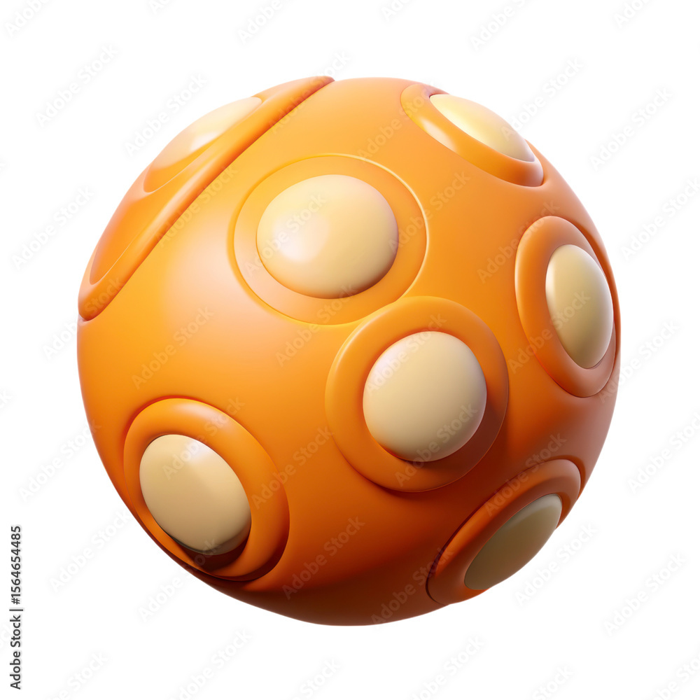 Fototapeta premium Modern orange orb with circular accents created with high quality 3d rendering perfect as a symbol