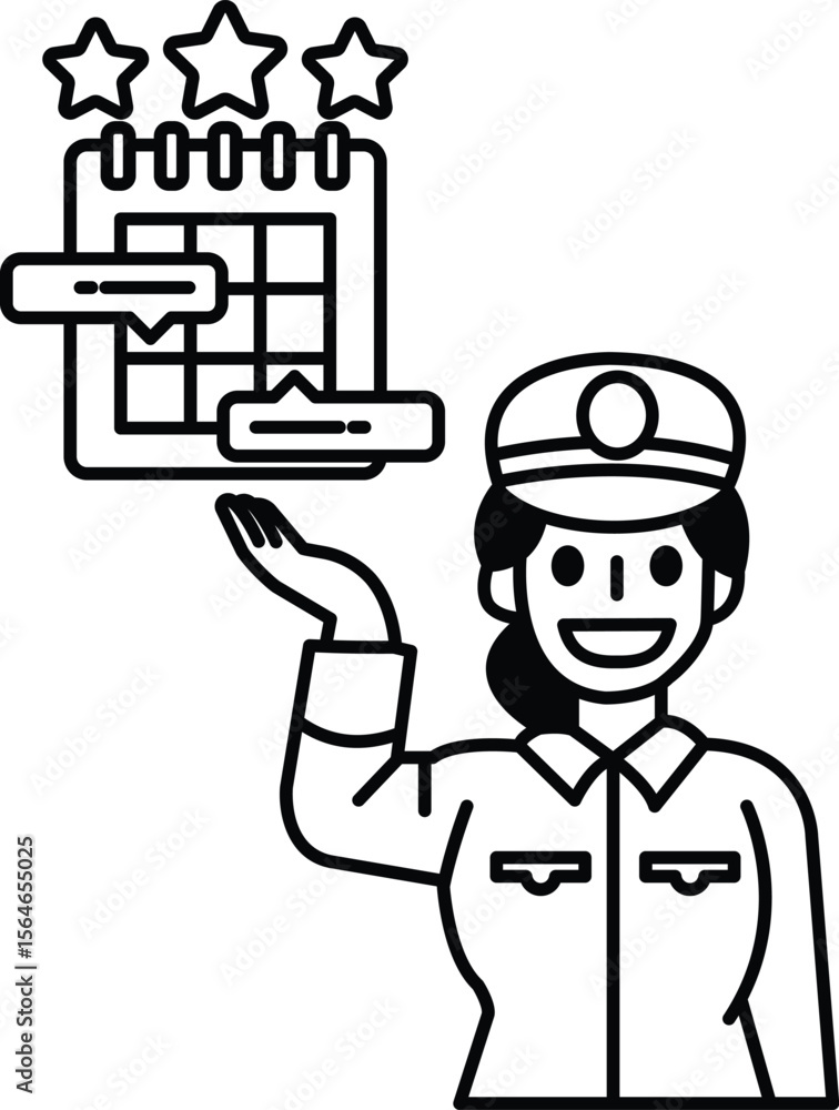 A woman is holding a calendar and smiling A woman is holding a calendar and smiling